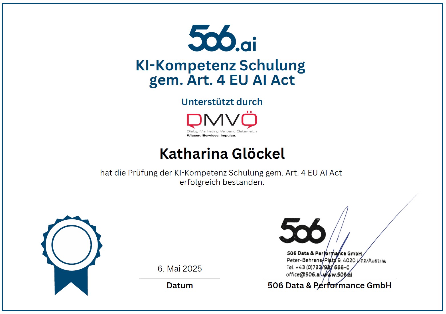 cntxt-gloeckel-ki-kompetenzschulung-zertifikat CNTXT KI-Kompetenzschulung gemäß EU AI Act (Art. 4) Zertifikat